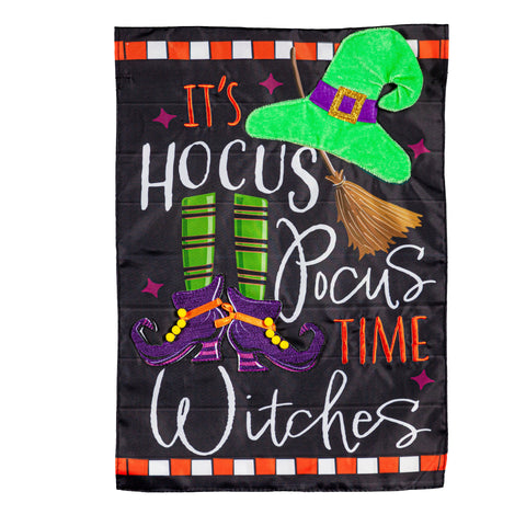 Hocus Pocus Time Applique Garden Flag