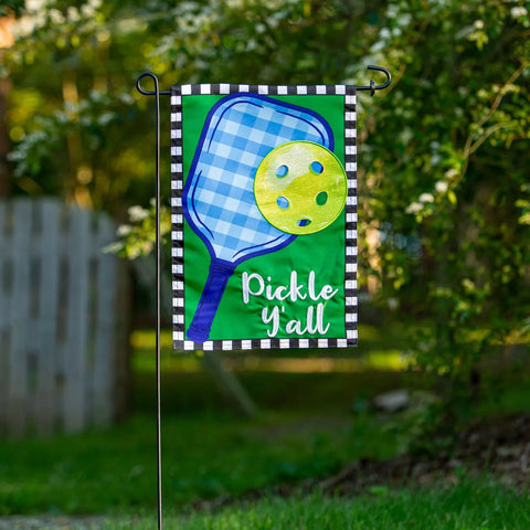 Pickle Y'All Applique Garden Flag