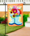 Floral Rain Boots Applique Garden Flag