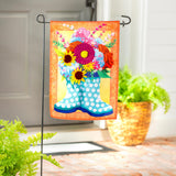 Floral Rain Boots Applique Garden Flag