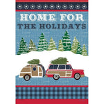 Home for the Holidays Woody House Flag