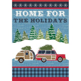 Home for the Holidays Woody House Flag