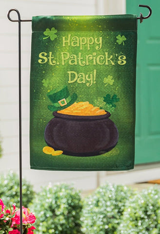 Pot Of Gold Lustre Garden Flag