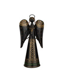Decorative angel figurine with intricate designs on a white background