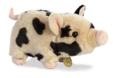 Pot-Bellied Piglet Plush featuring a cream-colored pig with black spots, perfect for cuddling and play.