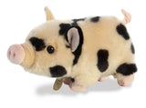 Pot-Bellied Piglet Plush featuring a cream pig with pink snout and black spots, perfect for cuddling.