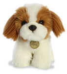 Realistic Shuh Tzu Pup Plush toy, hand-stitched, 5" x 8" x 7.5", perfect family companion.
