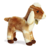 Nubian Goat Kid Plush toy featuring soft tan and white fur, ideal for kids and animal lovers.