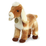 Nubian Goat Kid Plush from Miyoni, featuring tan and white fur, floppy ears, and a gentle gaze.