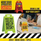 2" 3D Standing Mood Caution Sign