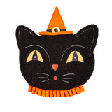 13" Black Cat Witches Hat Pillow
