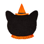 13" Black Cat Witches Hat Pillow