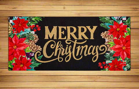 Floral Checkered Merry Christmas Sassafras Switch Mat
