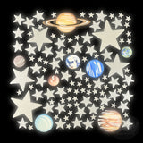 Glow Stars & Planets Wall Stickers 100PC