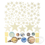 Glow Stars & Planets Wall Stickers 100PC