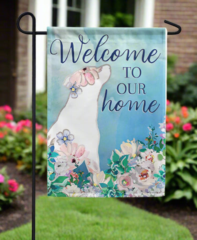 Floral Dog Suede Garden Flag
