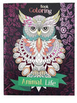 Four animal-themed coloring books on a white background