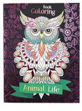 Four animal-themed coloring books on a white background