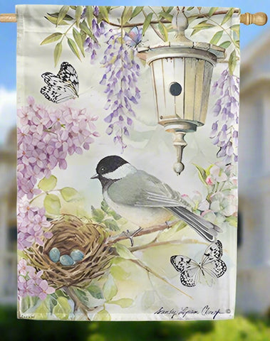 Chickadee Birdsong Durasoft House Flag