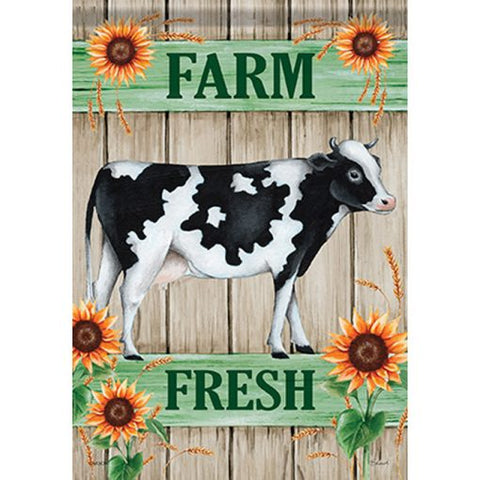 Farm Fresh Cow House Flag