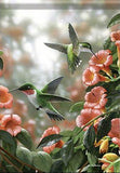 Hummingbird & Trumpet Flowers House Flag