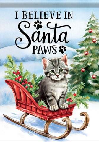 Santa Paws Kitten Durasoft Garden Flag