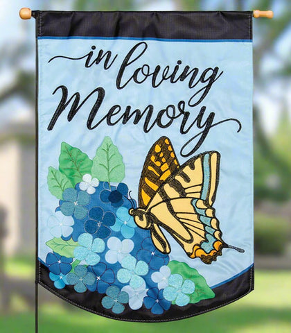 Loving Memory Applique Garden Flag