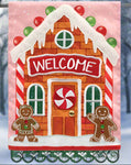 Welcome Gingerbread Double Applique Garden Flag