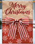 Merry Bow Double Applique Garden Flag