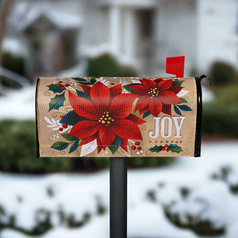 Joy Poinsettia Mailbox Cover