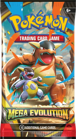 Pokémon Mega Evolution Booster - 10 card pack featuring Mega Charizard and Mega Squirtle on the packaging.