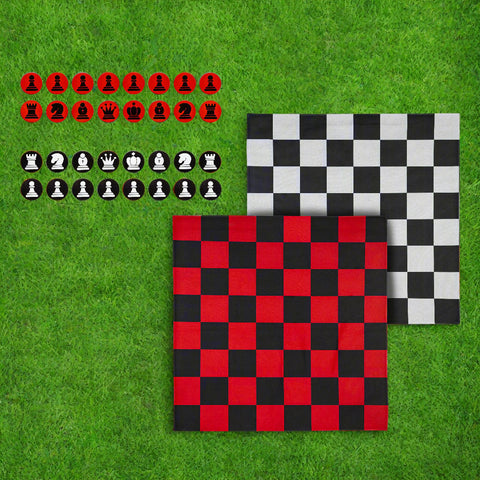 Outdoor Reversible Chess & Checkers Patio Set