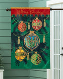 Merry Christmas Ornament Applique House Flag