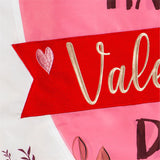 Happy Valentine's Day Heart & Floral Applique Garden Flag