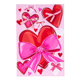 Bows & Hearts Applique Garden Flag