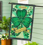 St. Patrick's Day Shamrock Applique House Flag