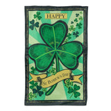 St. Patrick's Day Shamrock Applique House Flag