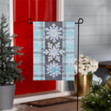 Snowflake Trio Applique Garden Flag
