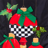Christmas Checkered Ornaments Applique House Flag