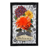 Fall Floral Toile Applique House Flag