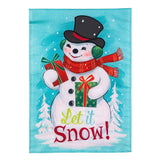 Heartfelt Cheer Snowman Applique Garden Flag