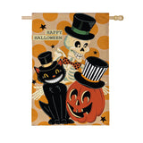 Halloween Trio Burlap House Flag