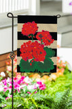 Plaid Geraniums Burlap Garden Flag