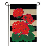 Plaid Geraniums Burlap Garden Flag