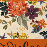 Fall Floral Welcome Burlap House Flag