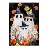Halloween Ghost Family Burlap Garden Flag