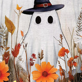 Halloween Ghost Family Burlap Garden Flag
