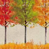 Hello Fall Autumn Trees Burlap House Flag