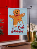 Oh Snap! Gingerbread Burlap Garden Flag