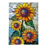 Stained Glass Sunflower Burlap Garden Flag